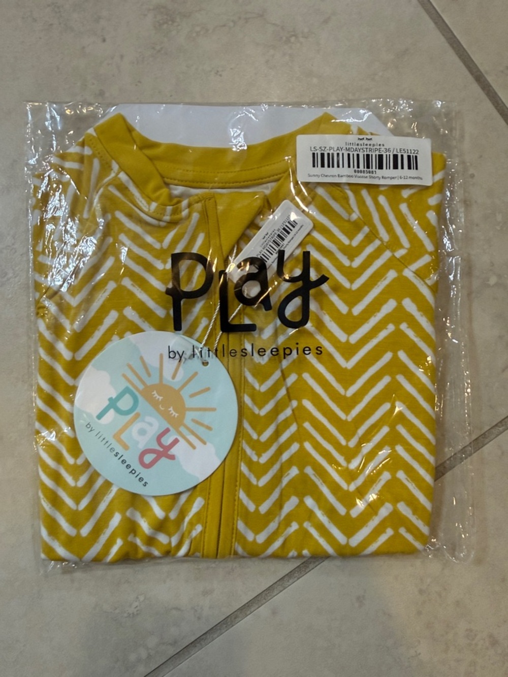 Little Sleepies Chevron Shorty Romper 6-12 months